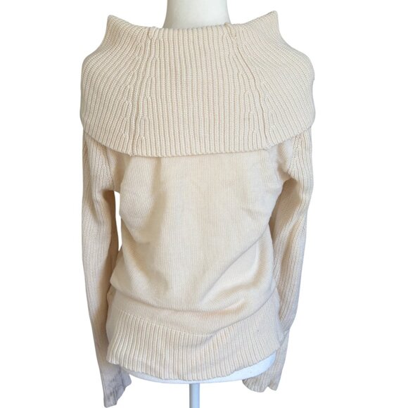 90s/Y2K Vintage Lauren Ralph Laure Off Shoulder Ivory Cream Sweater Womens Large - Picture 5 of 6